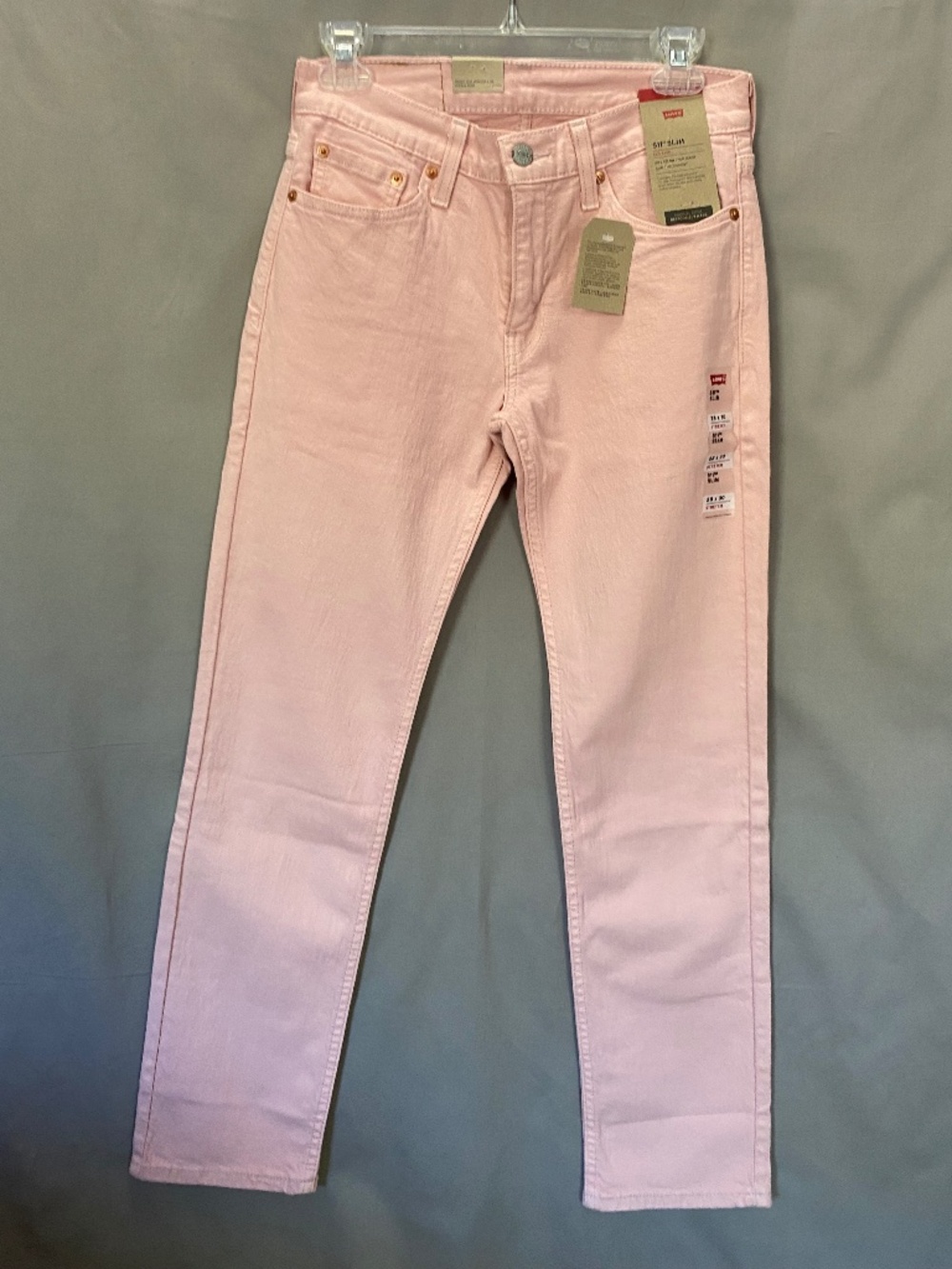 Levi's 511 Slim Stretch sits below the waist Jeans Pink Women's size 28x30 (NWT)